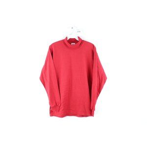 Vintage 90s Russell Athletic Blank Long Sleeve Turtleneck Sweater Red USA